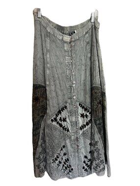 Vintage Skirt L Embroidered Boho Cottagecore Western Renaissance Fair.   Dd